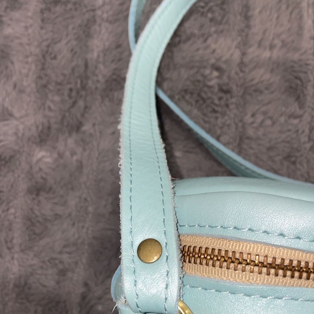 Portland Leather Light Blue Crossbody Bag - Picture 6 of 10